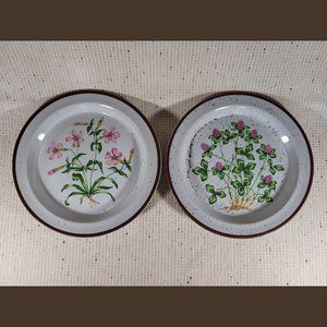 Wild Pink and Sweet Clover – Pair of Vintage Salad Plates